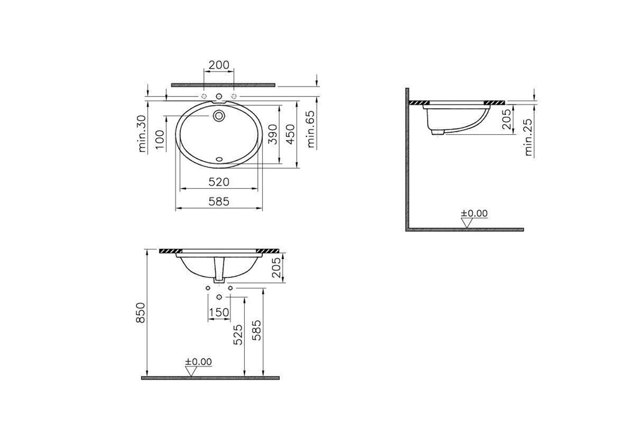 6039B003-0012  S20 Tezgahaltı Lavabo