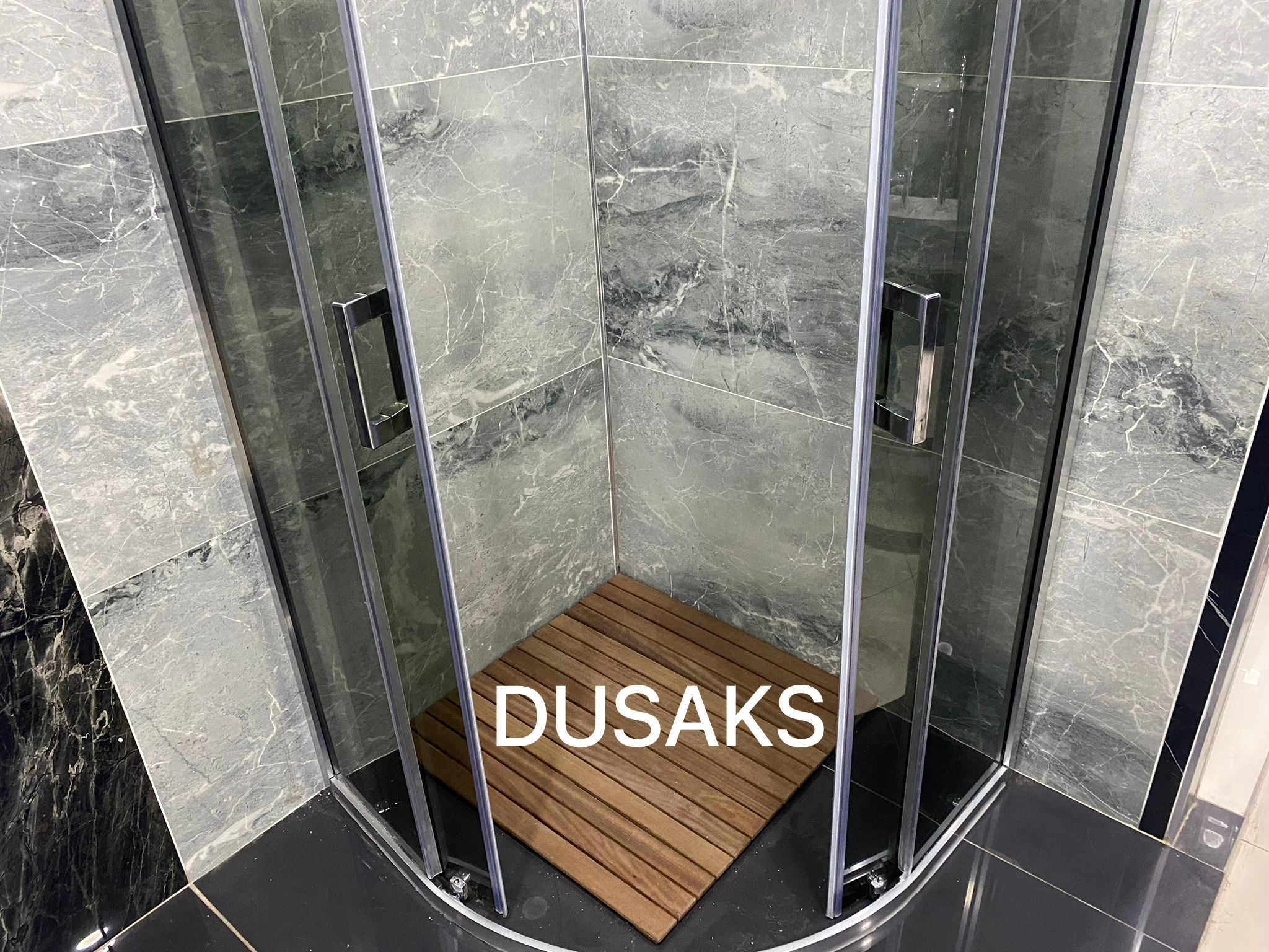 DUSAKS Oval Parlak Duşakabin Füme Cam H190