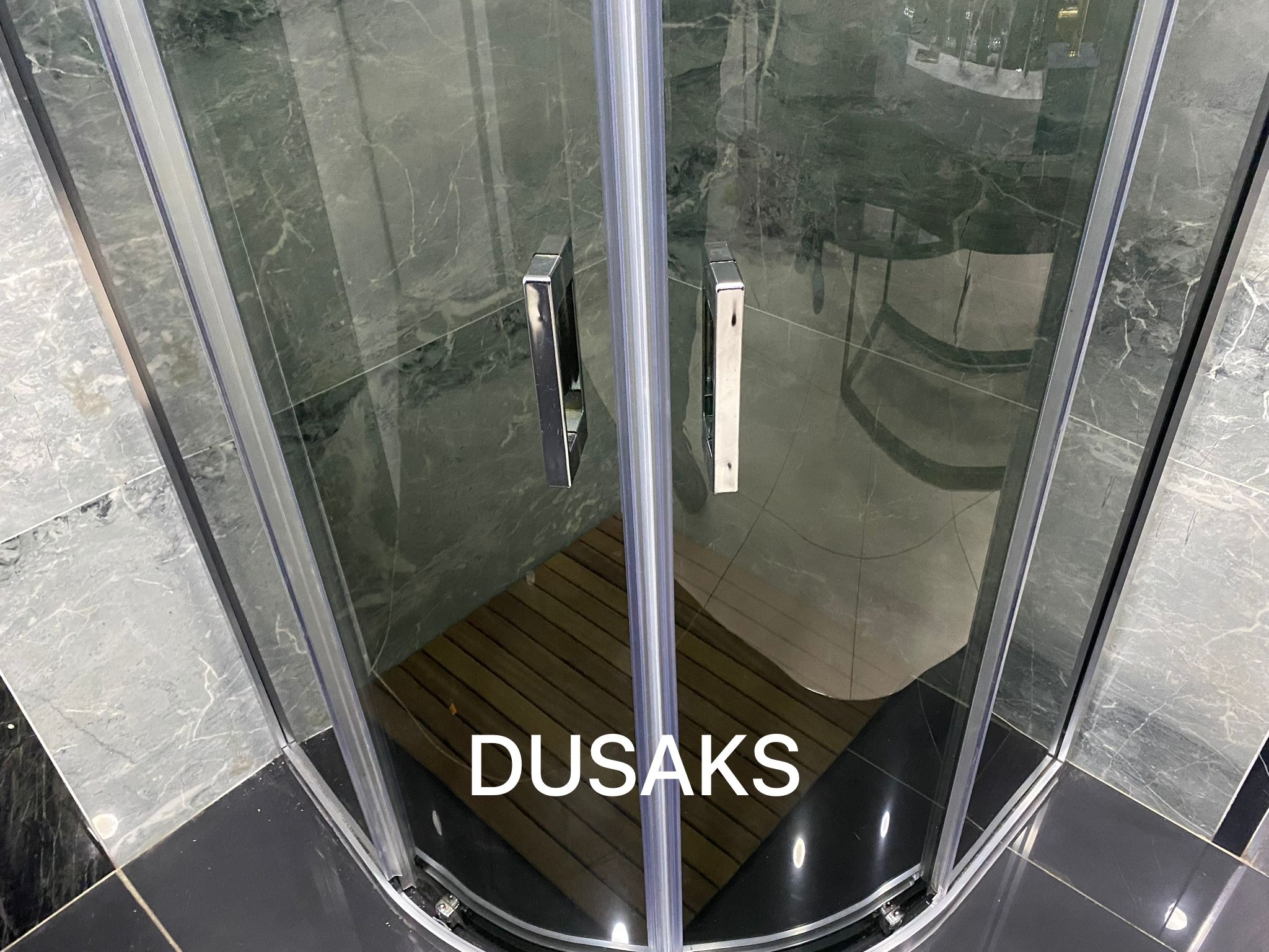 DUSAKS Oval Parlak Duşakabin Füme Cam H190