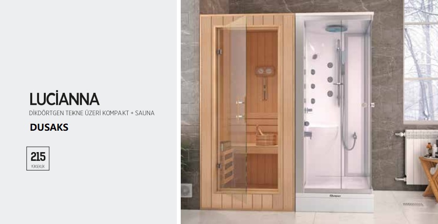 LUCİANNA DİKDÖRTGEN TEKNE ÜZERİ KOMPAKT + SAUNA